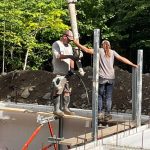 NIki preparing to pour with operator and remote control